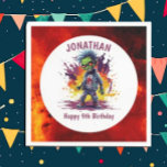 Apocalypse Birthday Zombie Boy Napkin<br><div class="desc">Apocalypse Birthday Zombie Boy Fiery Zombie personalised napkins for a little boy. Click the "Customise it!" button to change the text size, text colour, font style and more! If this product has the option to transfer the design to another item, please make sure to adjust the design to fit if...</div>