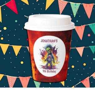 Apocalypse Birthday Zombie Boy Paper Cups