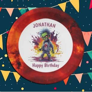 Apocalypse Birthday Zombie Boy Paper Plate