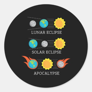 Apocalypse Lunar Solar Eclipse Space Classic Round Sticker