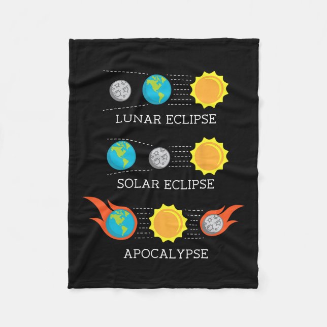 Apocalypse Lunar Solar Eclipse Space  Fleece Blanket (Front)