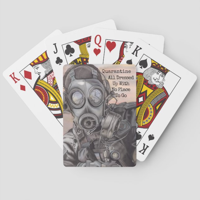 Apocalypse Quarantine You Add Text Birthday Gift Playing Cards (Back)