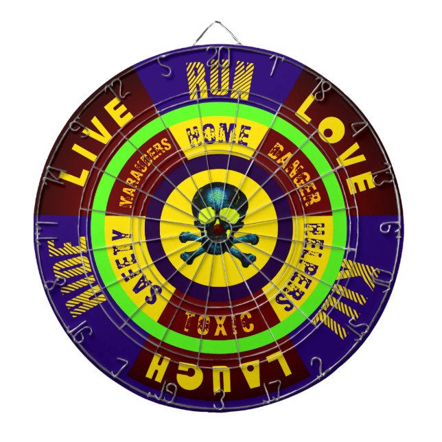 Apocalypse Zone - Live Laugh Love Run Kill Hide Dartboard (Front)
