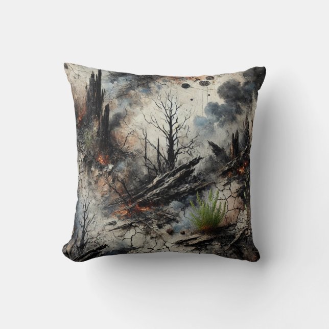 Apocalyptic Art Throw Pillow (Front)
