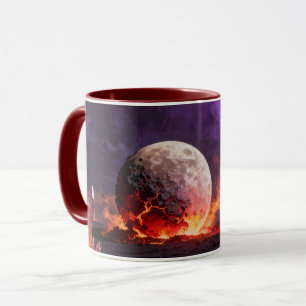 Apocalyptic Burning Moon Accent Mug