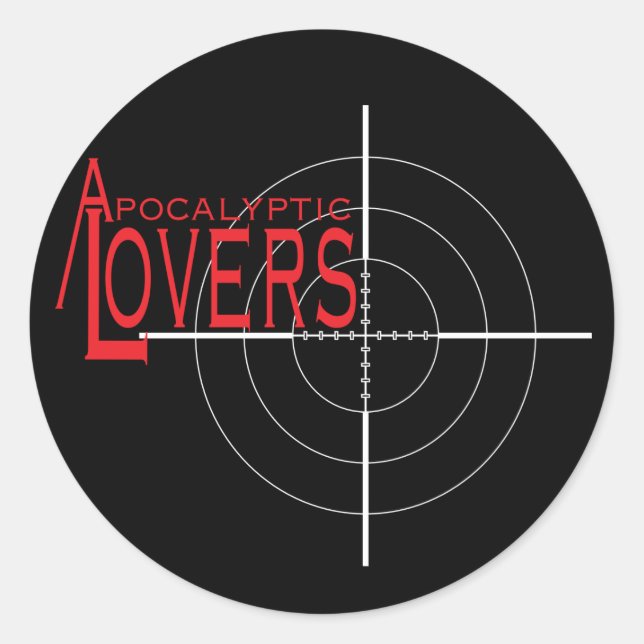 Apocalyptic Lovers Gun Sight Sticker! Classic Round Sticker (Front)