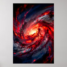 Apocalyptic Red Charcoal Space Nebula Galaxy