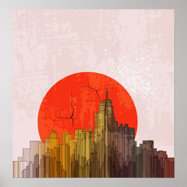 Apocalyptic Retro City Poster (Front)