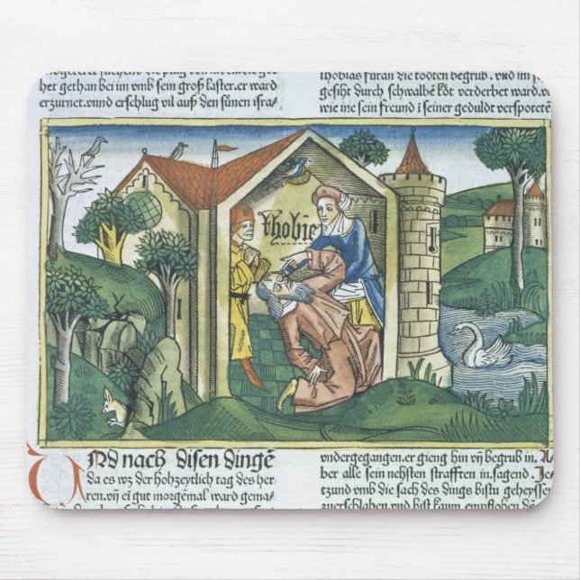 Apocrypha: Tobit is blinded by sparrow's droppings Mouse Mat (Front)