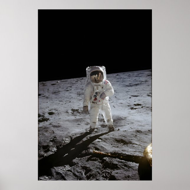 Apollo1 Buzz Aldrin Walking on the Moon - NASA Poster (Front)