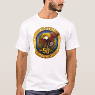 Apollo 11 50th Anniversary Golden Eagle and Moon - T-Shirt