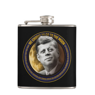 Apollo 11 50th Anniversary JFK We Choose Speech Hip Flask