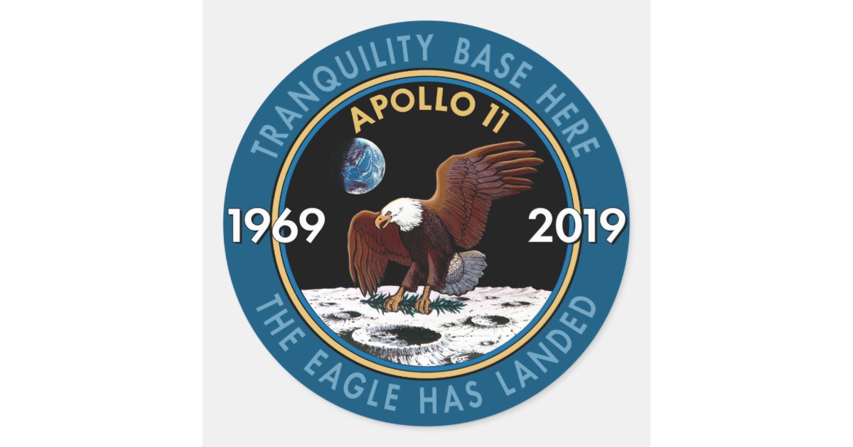 Apollo 11 50th Anniversary Mission Patch Insignia Classic Round Sticker ...