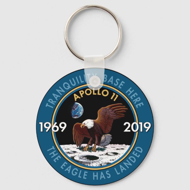 Apollo 11 50th Anniversary Mission Patch Insignia Key Ring (Front)