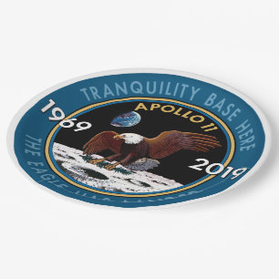 Apollo 11 50th Anniversary Mission Patch Insignia Paper Plate