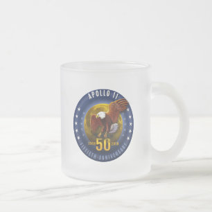 Apollo 11 50th Anniversary Starfield Moon Eagle - Frosted Glass Coffee Mug