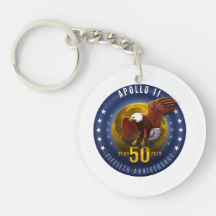 Apollo 11 50th Anniversary Starfield Moon Eagle - Key Ring