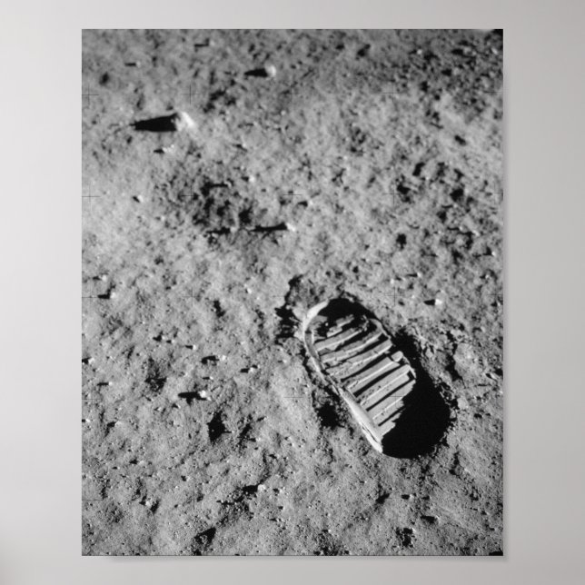 Apollo 11 Bootprint — First Steps on the Moon Poster (Front)