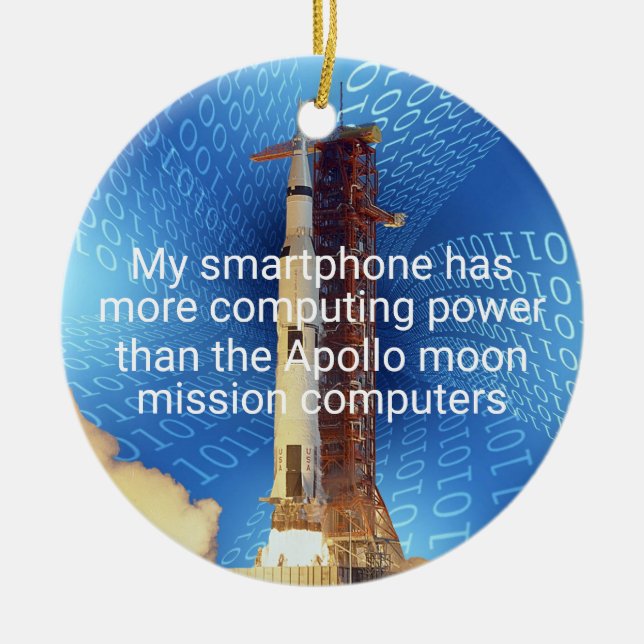 Apollo 11 Computing Power Ceramic Tree Decoration (Front)