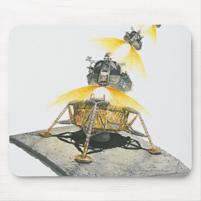 Apollo 11 Eagle module taking off from the Moon Mouse Mat (Front)