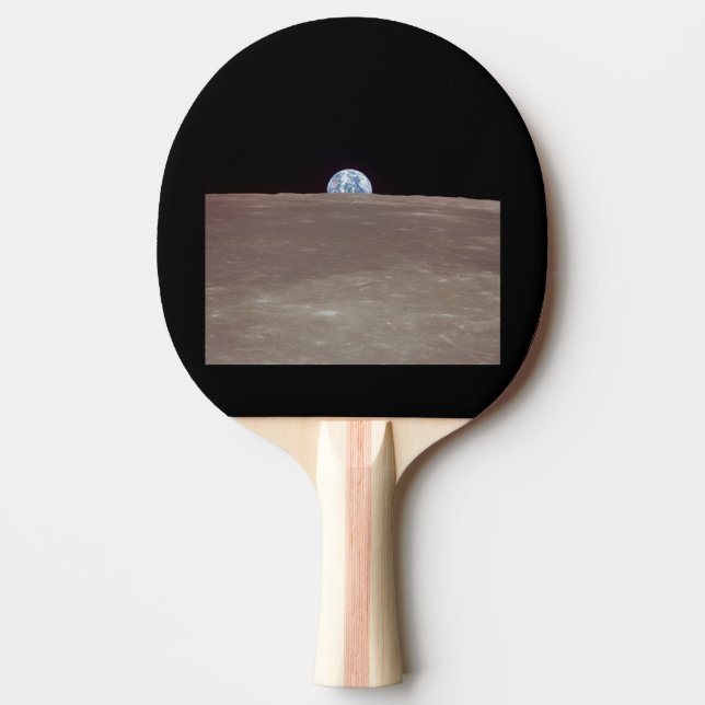 Apollo 11 image of Earth rising over limb of Moon Ping Pong Paddle (Front)