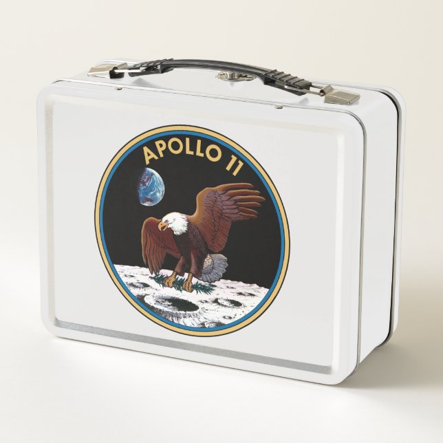 Apollo 11 insignia metal lunch box (Back)