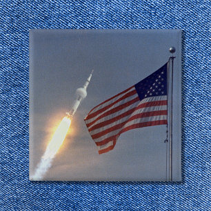Apollo 11 Launch 15 Cm Square Badge