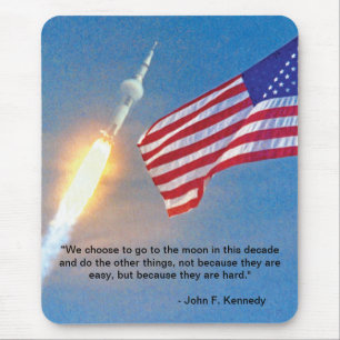 Apollo 11 launch with American Flag Mouse Mat