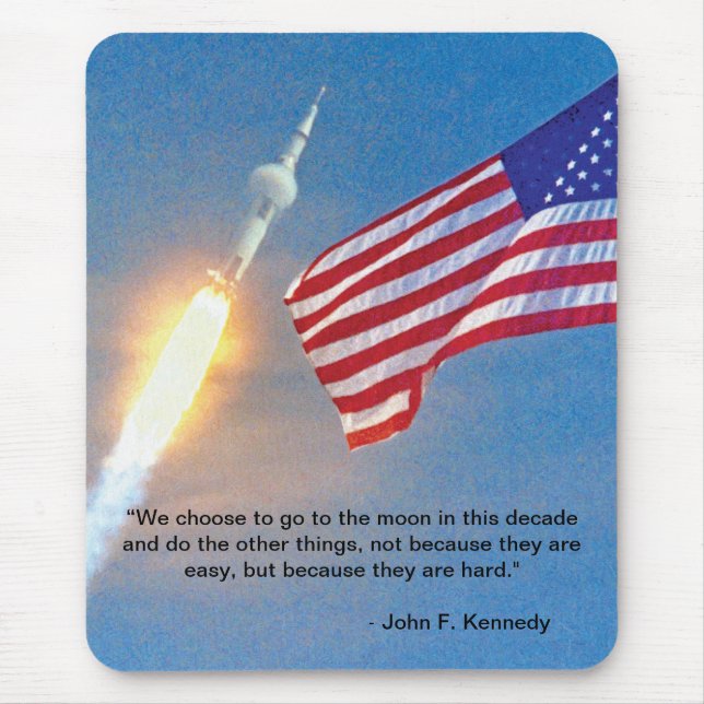 Apollo 11 launch with American Flag Mouse Mat (Front)