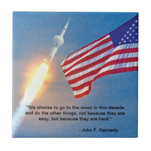 Apollo 11 launch with American Flag Tile