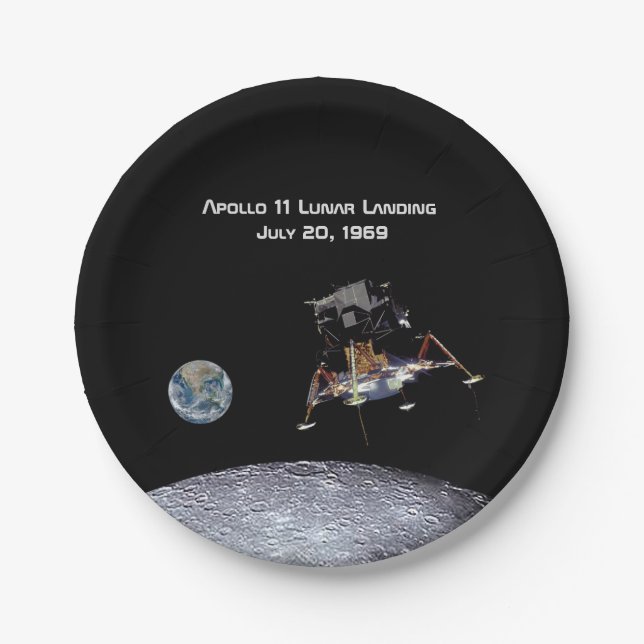 Apollo 11 Lunar Landing Paper Plate (Front)