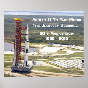 Apollo 11 Mission to the Moon Anniversary Poster