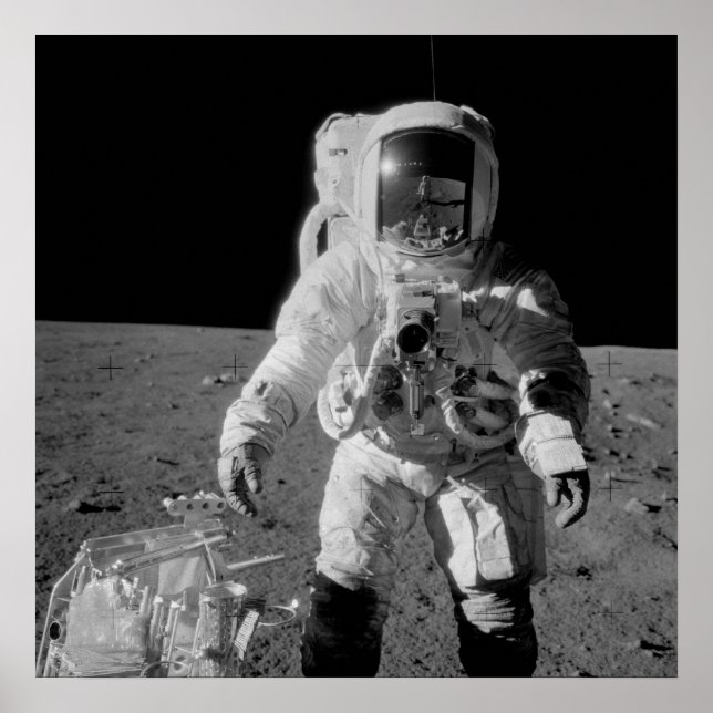 Apollo 12 Astronaut on the Moon Poster (Front)