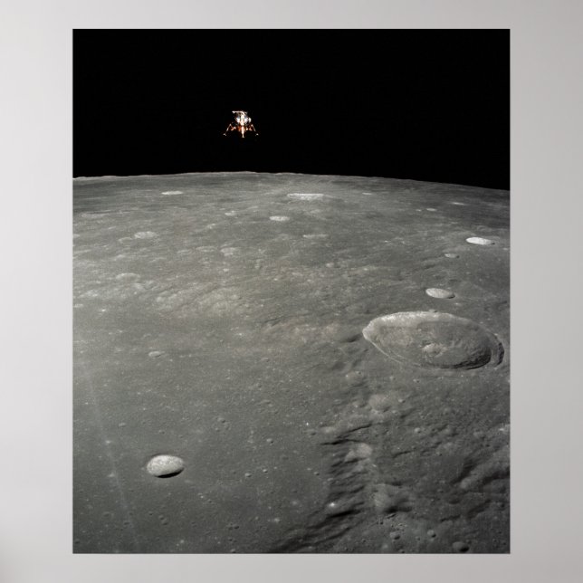 Apollo 12 Lunar Module above the Moon Poster (Front)