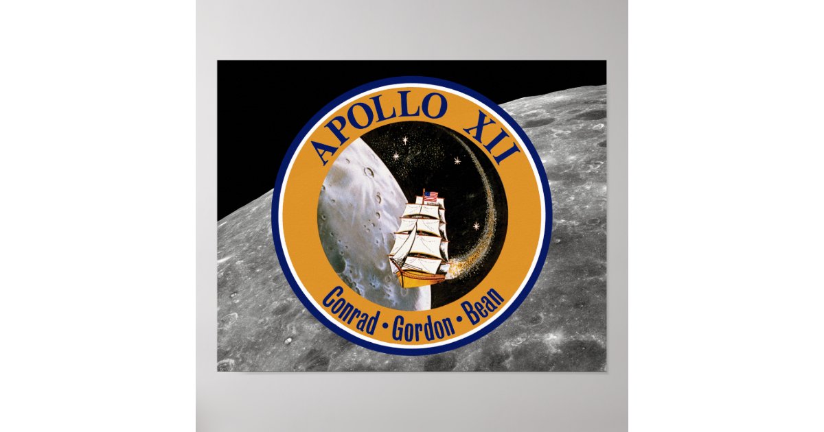 Apollo 12 Mission Patch Logo Poster | Zazzle.co.uk