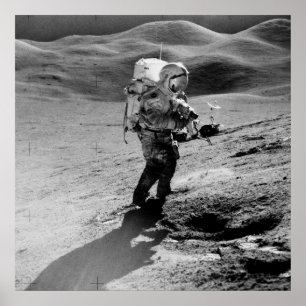 Apollo 15 Astronaut on the Moon Poster