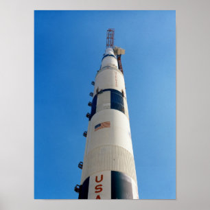 Apollo 15 atop Saturn V Rocket Poster