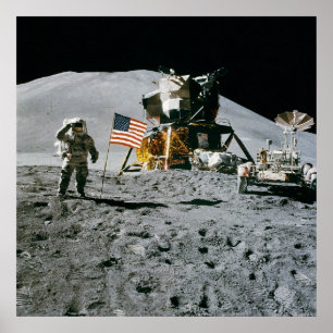 Apollo 15 Flag Rover LM Irwin Poster