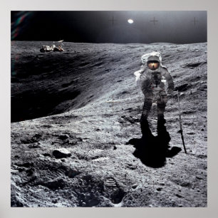 Apollo 16 Astronaut on the Moon Poster