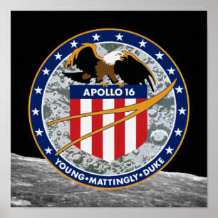 Apollo 16 NASA Mission Patch Logo Poster