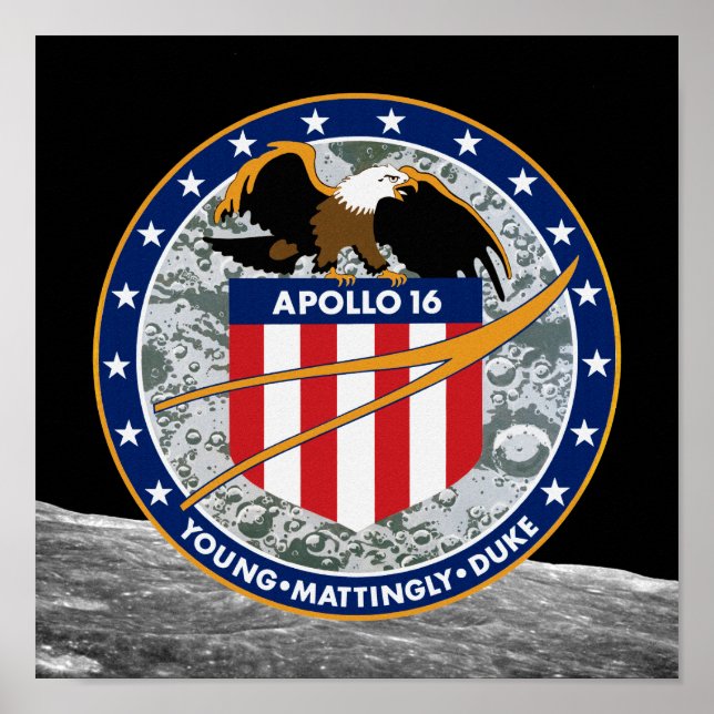 Apollo 16 NASA Mission Patch Logo Poster (Front)