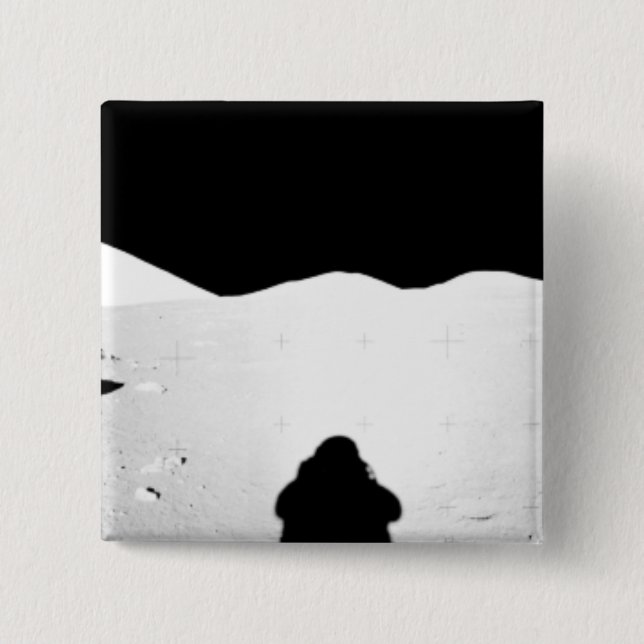 Apollo 17 assembled panorama 2 15 cm square badge (Front)