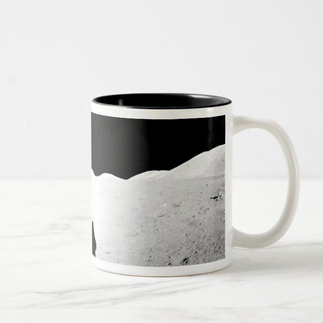 Apollo 17 assembled panorama 2 Two-Tone coffee mug (Right)