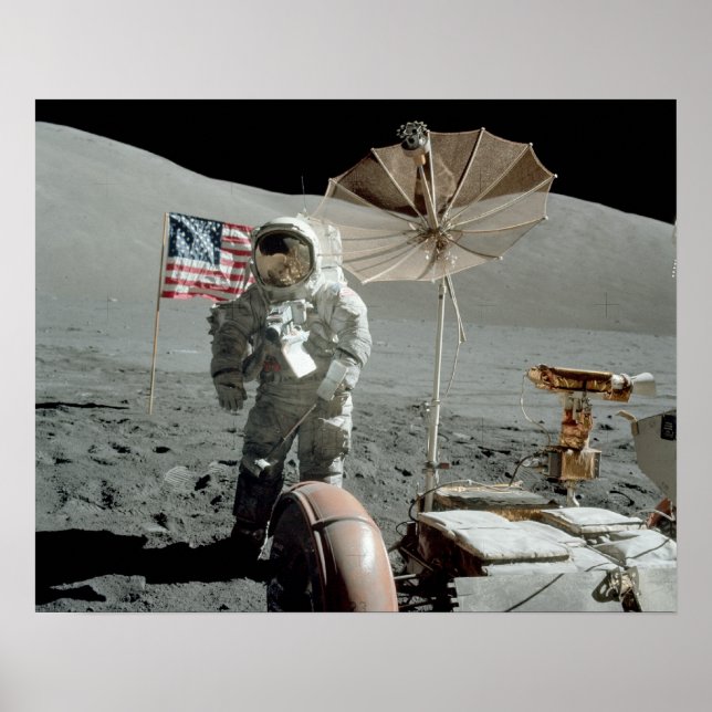 Apollo 17 Astronaut & LRV Poster (Front)