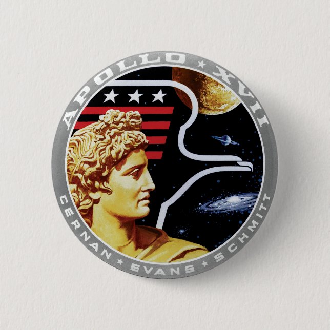 Apollo 17 NASA Mission Patch Logo 6 Cm Round Badge (Front)