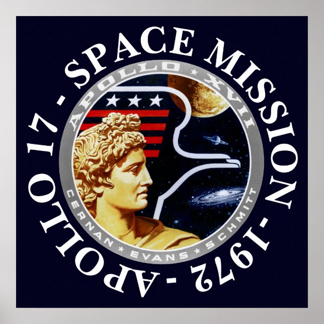 Apollo 17 Space Mission 1972 Insignia Poster (Front)