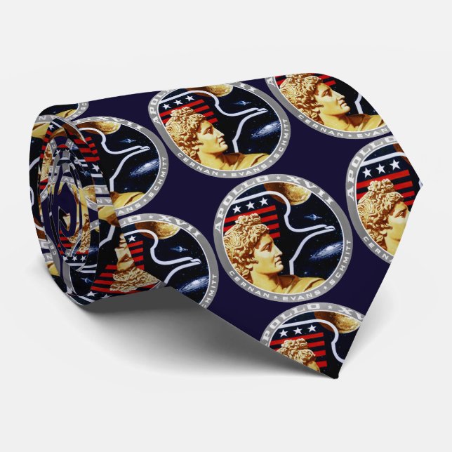 Apollo 17 Space Mission 1972 Insignia Tie (Rolled)