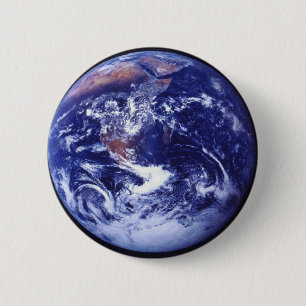 Apollo 17 view of Earth in space 6 Cm Round Badge