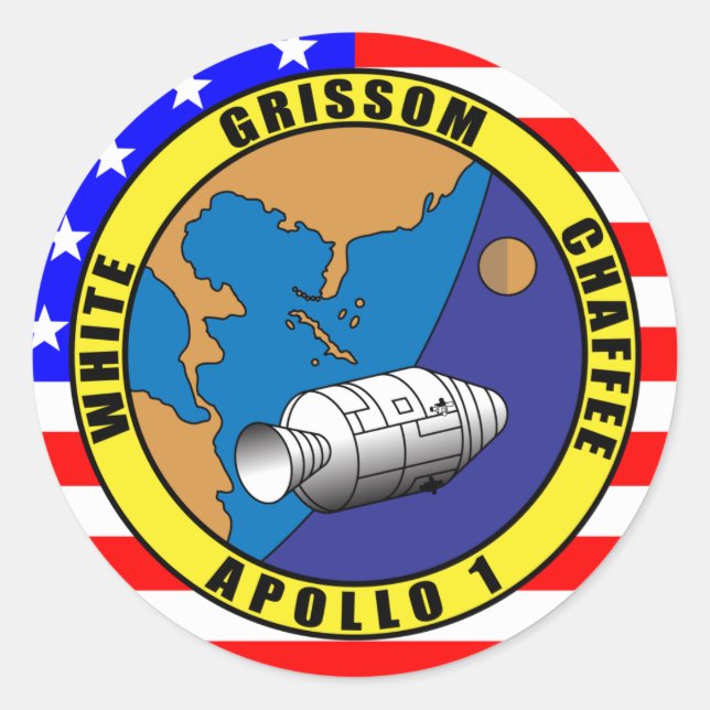 Apollo 1 classic round sticker (Front)