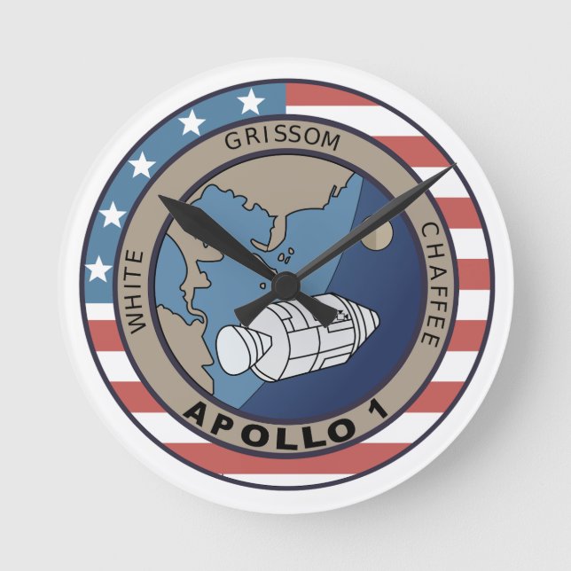 Apollo 1 Mission Patch  Round Clock (Front)